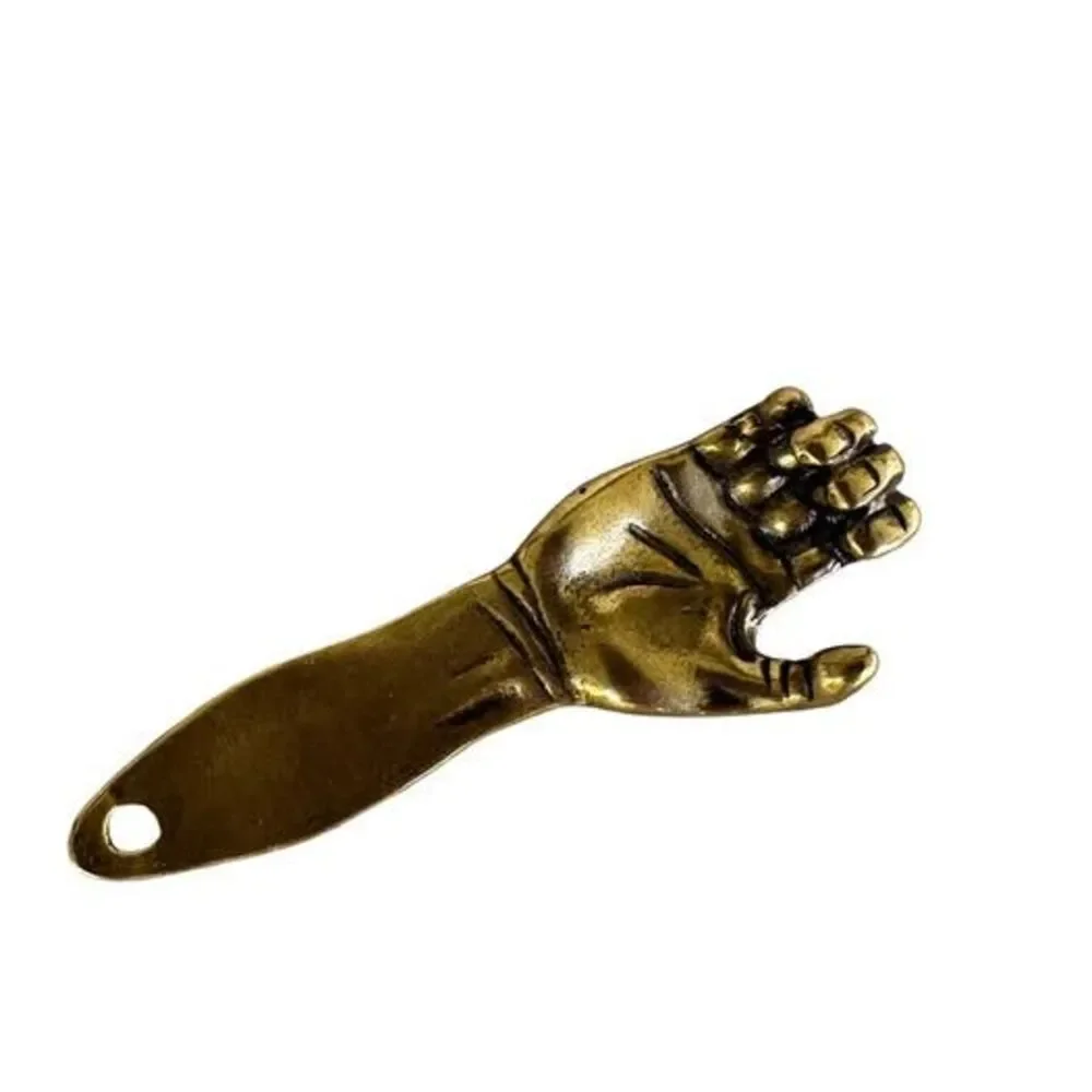 Solid brass arm/hand bottle opener key chain charm